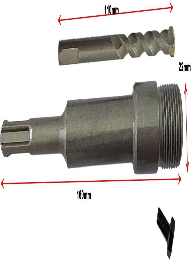 Inditrust مثقاب جدار خرساني ذو ساق SDS من إنديترست، قاطع منشار ثقب، قضيب توصيل 160 مم (مثقاب 50 مم مع قضيب 160 مم) - Image 3